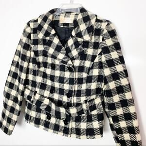 Pendleton Vintage Buffalo Check Plaid Wool Double Breasted Jacket Coat Size 10